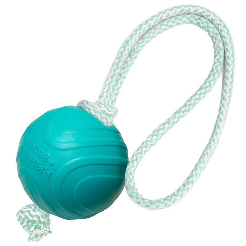 Игрушка Гамма Гав Гамыч Мячик с веревкой для собак 7,5 см