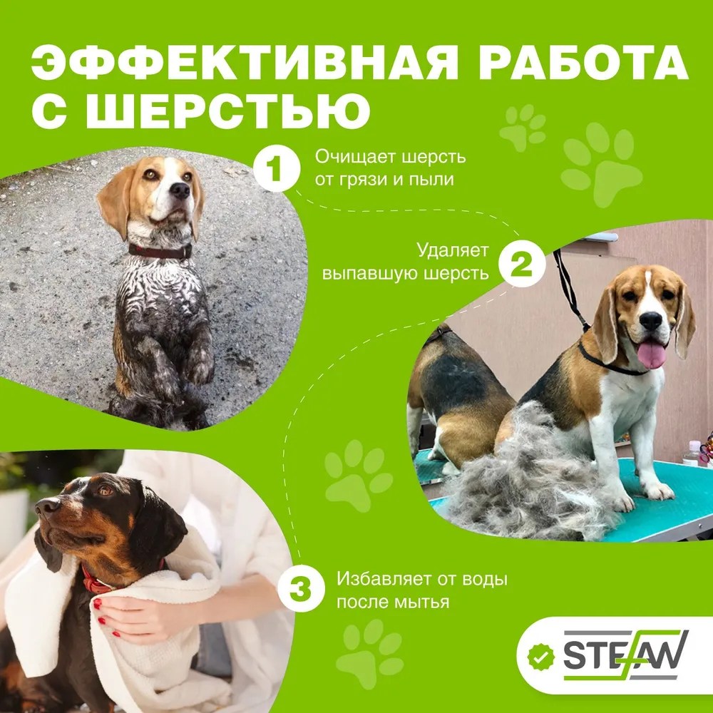 Скребница Stefan двухсторонняя для груминга животных  3