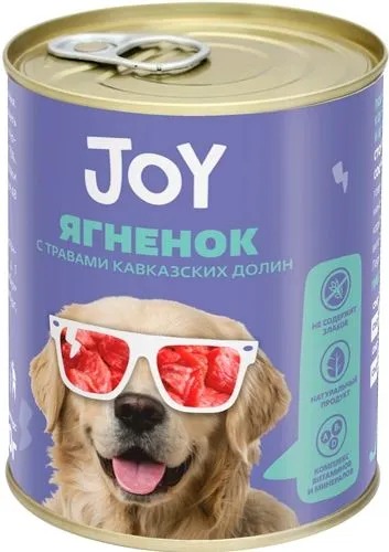 JOY Ягненок консерва для собак средних и крупных пород 340 г