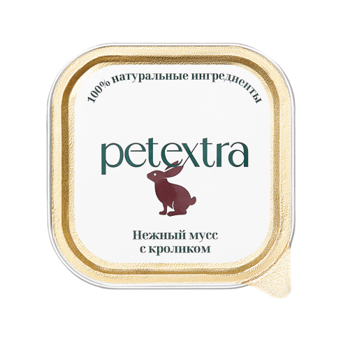 PetExtra Нежный мусс с кроликом ламистер для кошек 100 г