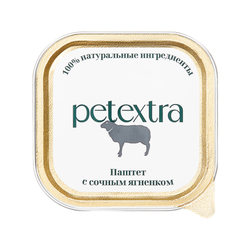 PetExtra Паштет с сочным ягненком ламистер для кошек 100 г