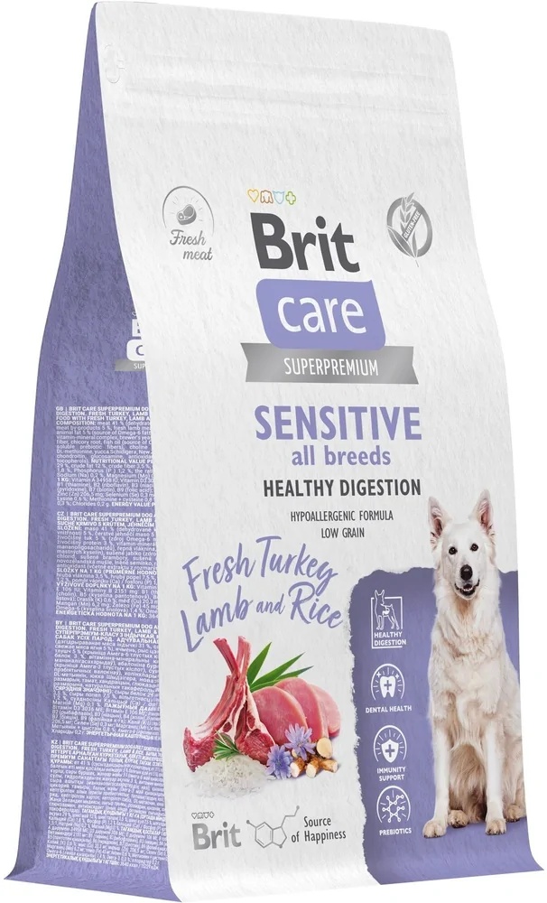 Brit Care Dog Adult Sensitive Healthy Digestion Индейка/Ягненок для собак