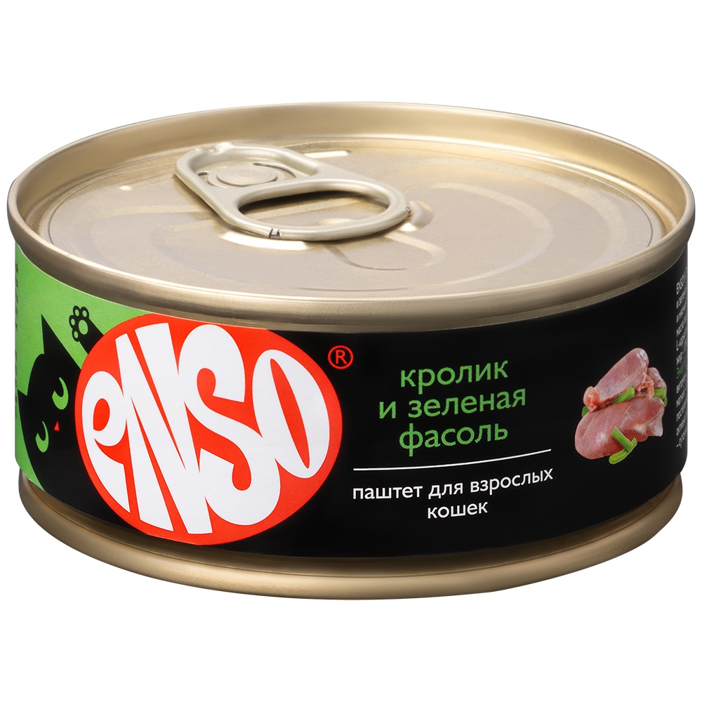 Enso Кролик/Зеленая фасоль паштет консерва для кошек 100 г