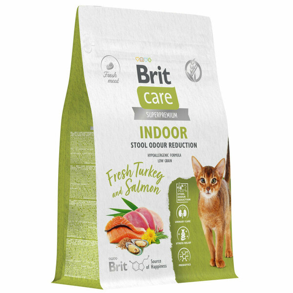 Brit Care Cat Indoor Stool Odour Reduction Индейка/Лосось для кошек