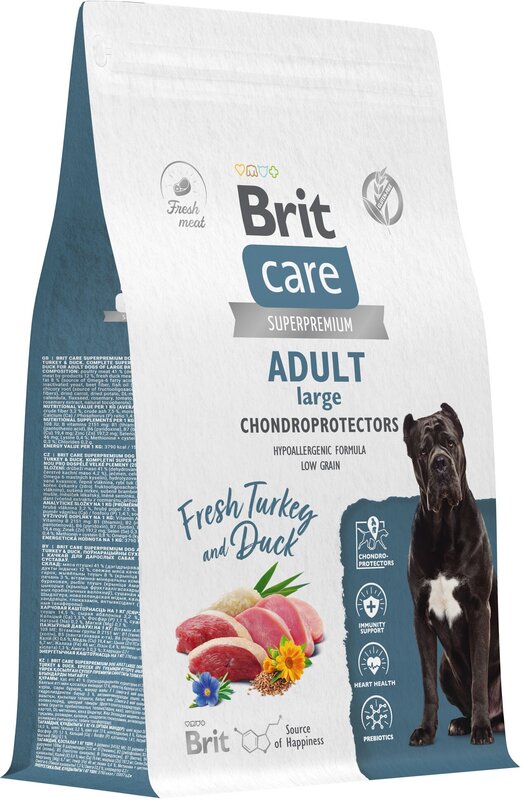 Brit Care Dog Adult Chondroprotectors Индейка/Утка для собак крупных пород 3 кг