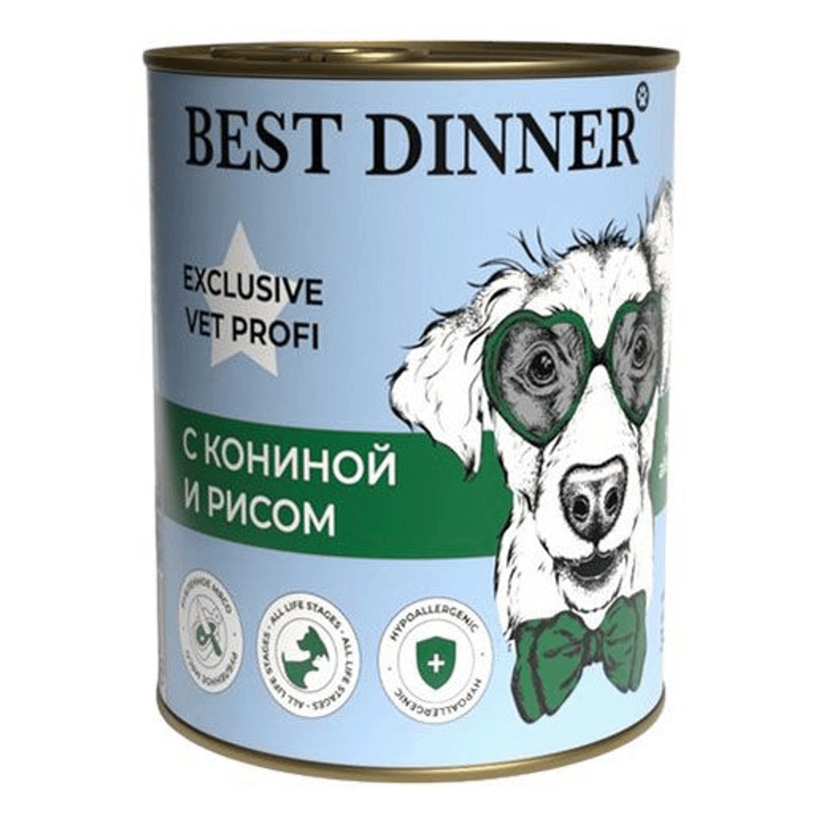 Best Dinner Exclusive Vet Profi Hypoallergenic Конина с рисом конс для собак 340 г