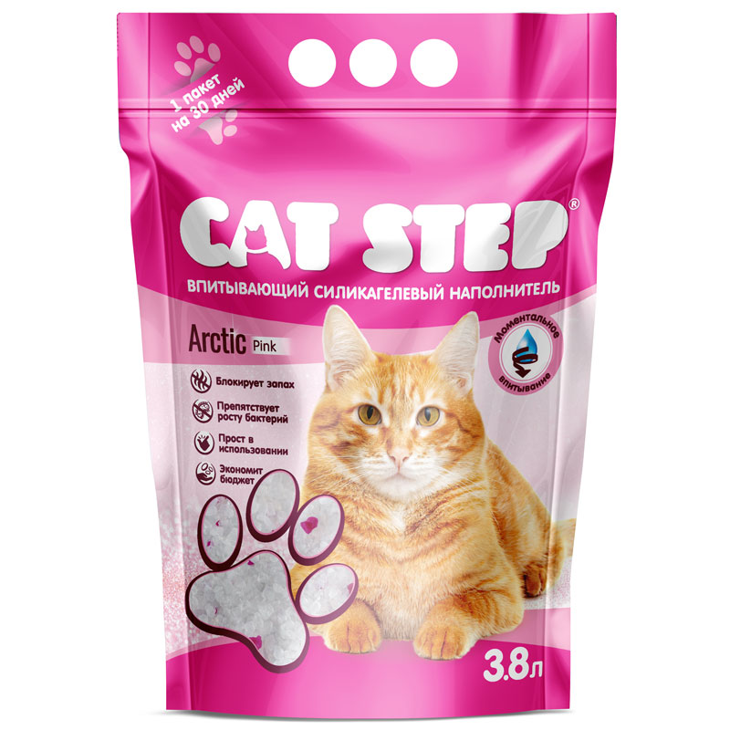 Наполнитель Cat Step Arctic Pink силикагель для кошек