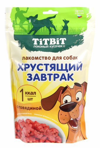 Лакомство TitBit Хрустящий завтрак Говядина для собак 350 г 1