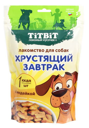 Лакомство TitBit Хрустящий завтрак Индейка для собак 350 г 1