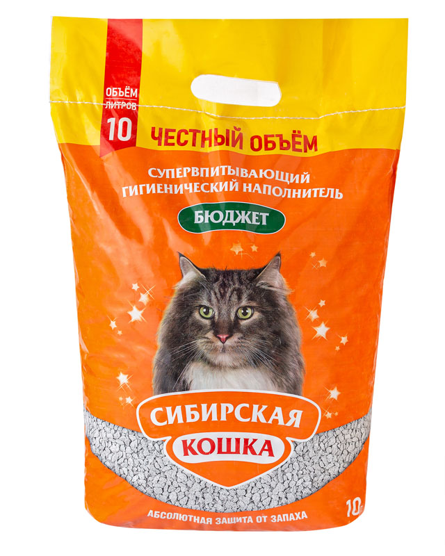 Наполнитель Сибирская Кошка Бюджет впитывающий для кошек