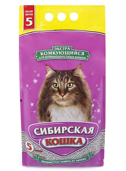 Наполнитель Сибирская Кошка Экстра комкующийся для длинношерстных кошек 5 л (5 кг) 1