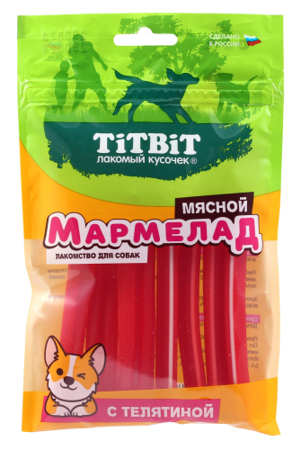 Лакомство TitBit Мармелад мясной с телятиной для собак 120 г 1