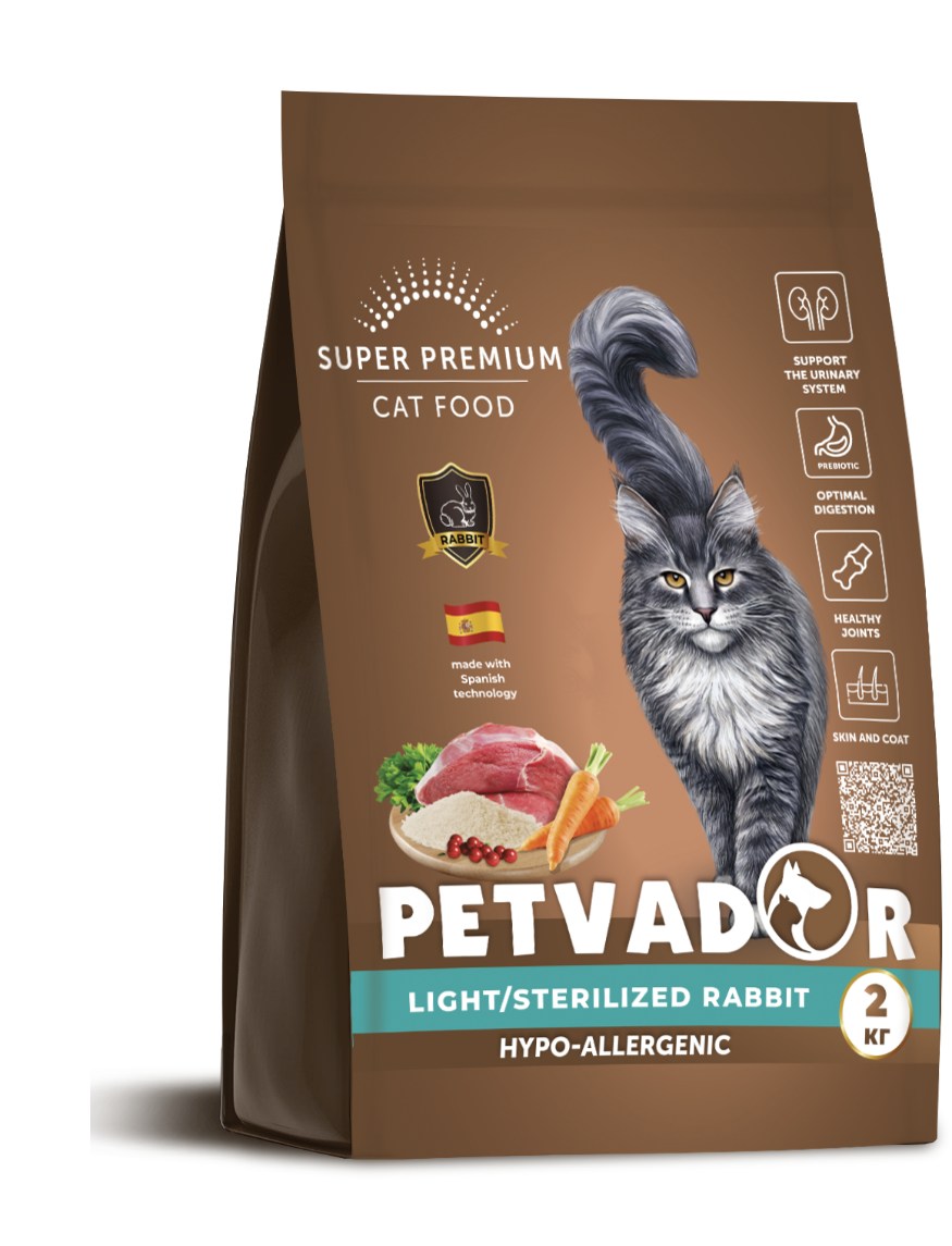 Petvador Light/Sterilized Кролик для кошек