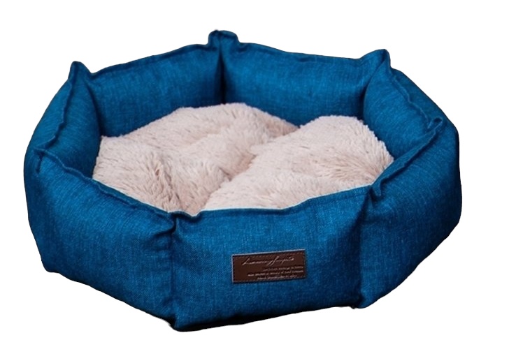 Лежанка Lion Женева ткань Синий для кошек и мелких собак M 50*50 см