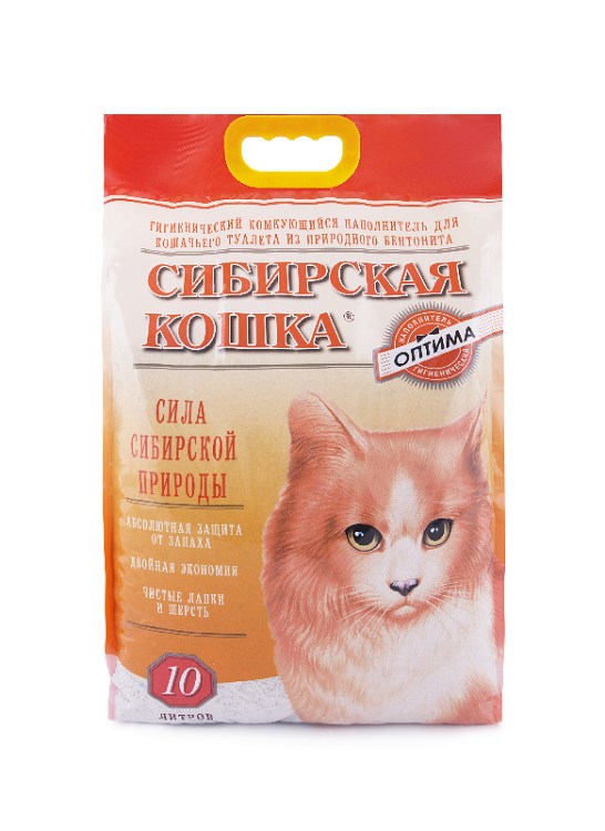 Наполнитель Сибирская Кошка Оптима комкующийся для кошек