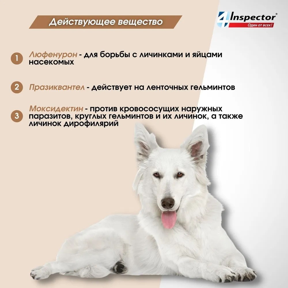 Inspector Quadro Tabs табл для собак более 16 кг (4 таблетки) 4