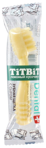 Лакомство Titbit Dental+ Зубная щетка с сыром для собак мелких пород 13 г 1