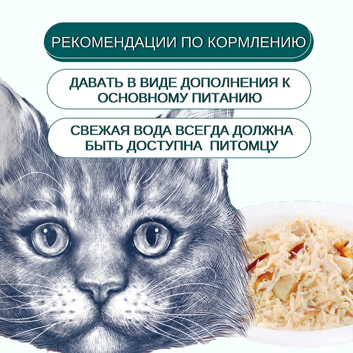 Wanpy Cat Курица/Треска кусочки пауч для кошек 85 г 3