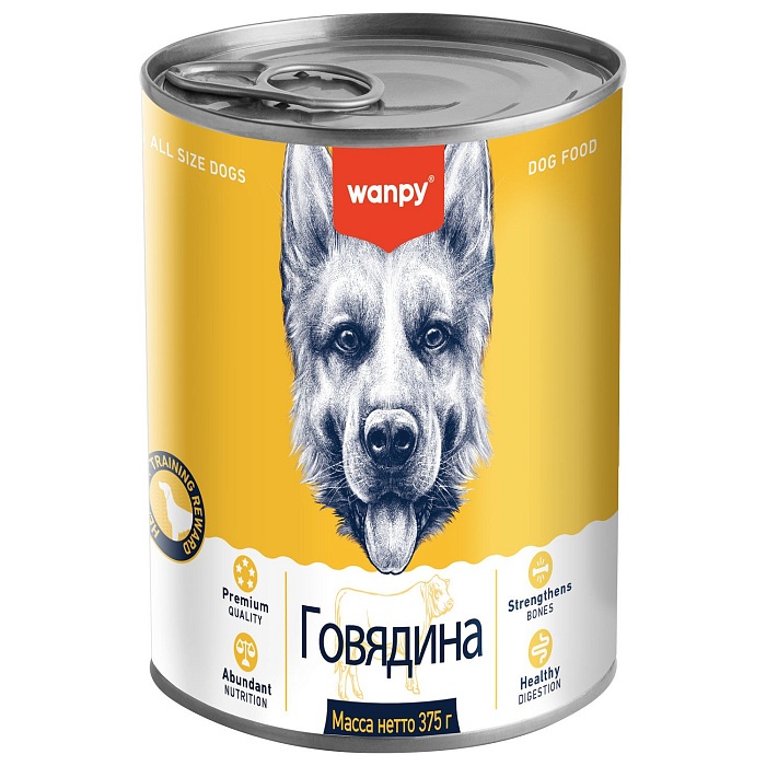 Wanpy Dog All Breeds Говядина консервы для собак 370 г