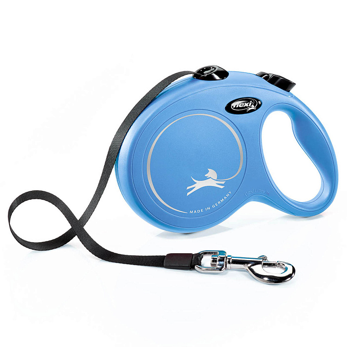 Поводок-Рулетка Flexi New Classic Синий для собак лента 1