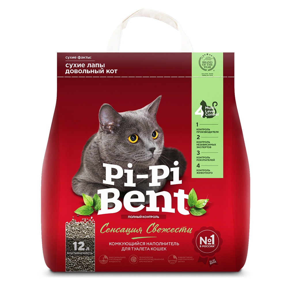Наполнитель Pi Pi Bent сенсация свежести комкующийся для кошек