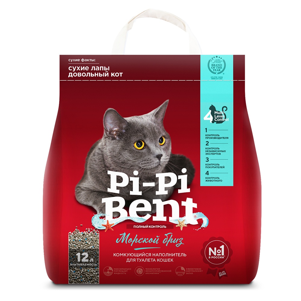 Наполнитель Pi Pi Bent Морской бриз комкующийся для кошек 5 кг