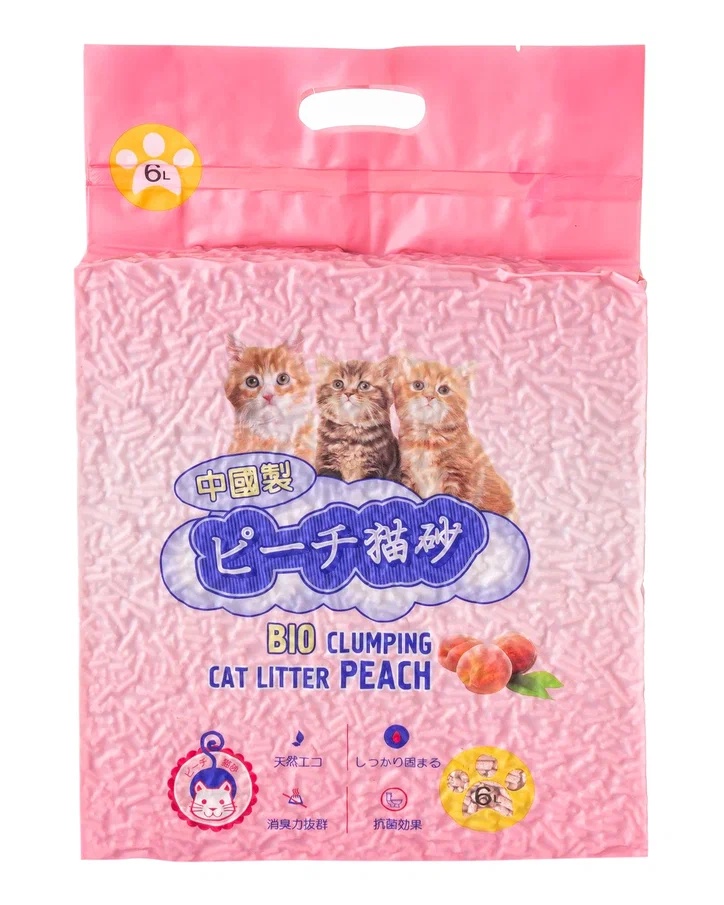 Наполнитель HAKASE AREKKUSU комкующийся TOFU персик для кошек
