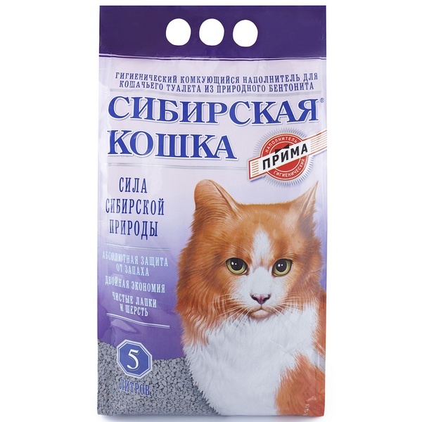Наполнитель Сибирская Кошка Прима комкующийся для кошек