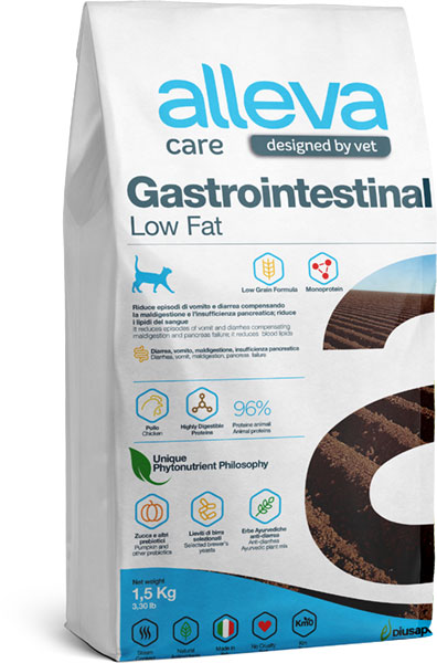 Alleva Care Gastrointestinal Low Fat для кошек 1,5 кг 1