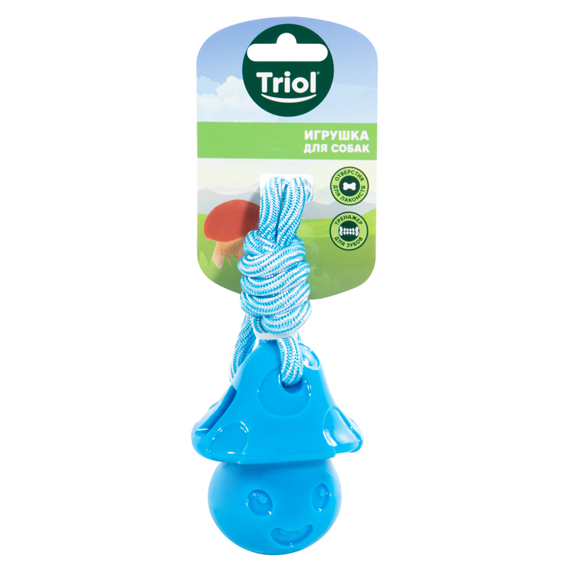 Игрушка Triol "Гриб с верёвкой" термопласт резина для собак 2