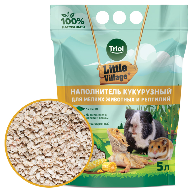 Наполнитель Triol кукурузный для животных мелких 5 л 2 кг 2