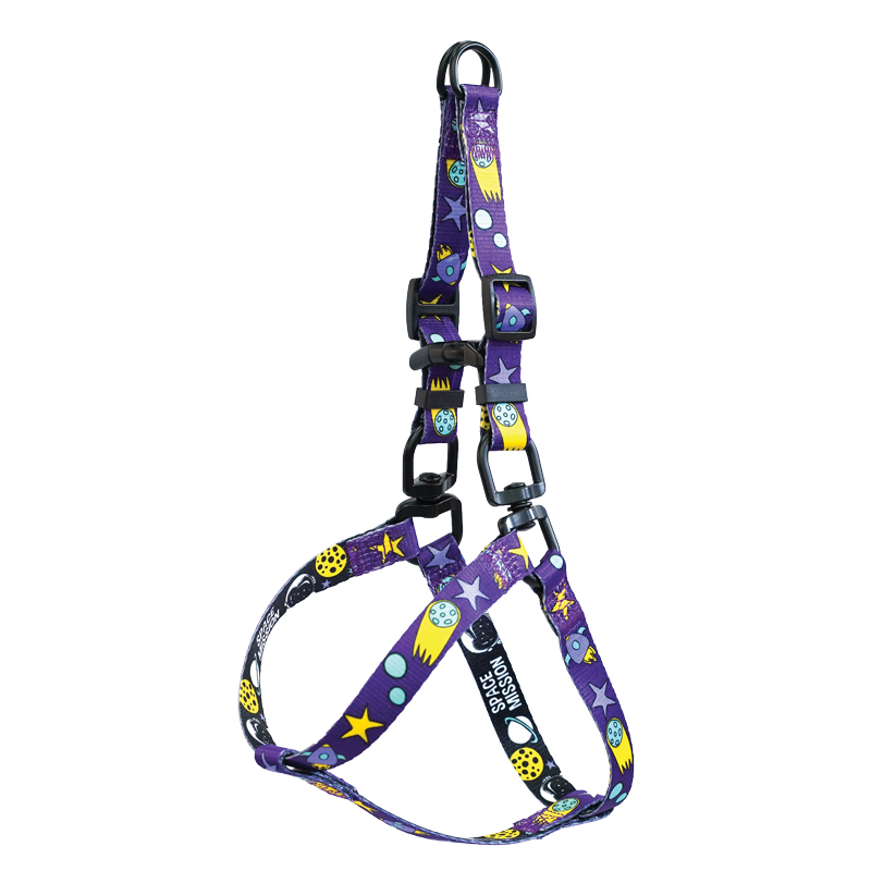 Шлейка Triol Be Trendy Космос двусторонняя нейлон фиолетовый для собак 15*45-63 см