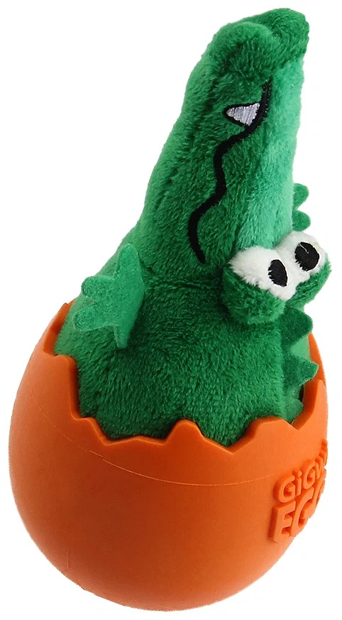 Игрушка GIGwi Крокодил неваляшка с пищалкой для собак 14 см 2