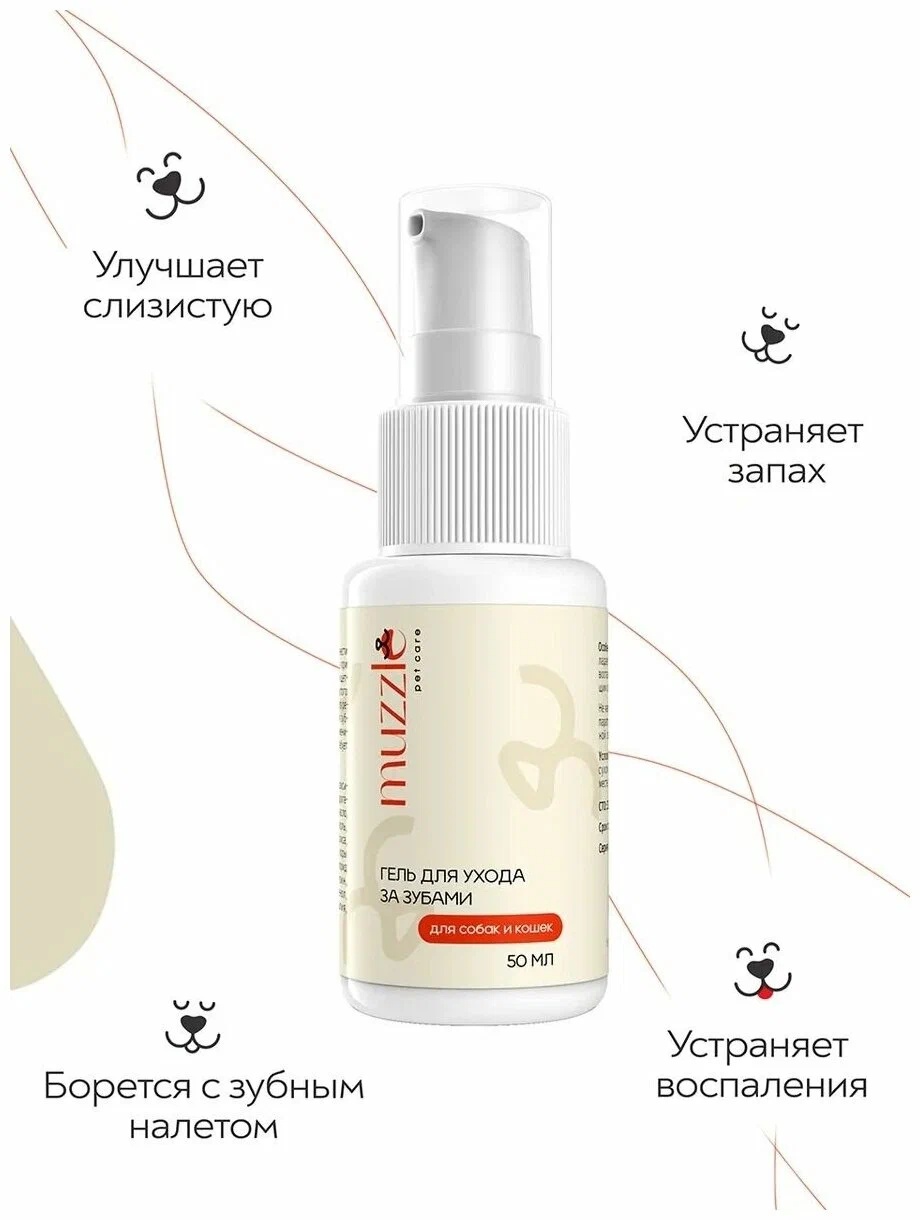 Гель Muzzle для ухода за зубами животных 50 мл 2