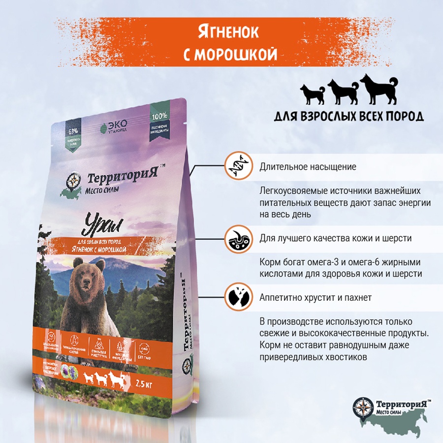 ТерриториЯ Урал Ягнёнок/морошка для собак 2