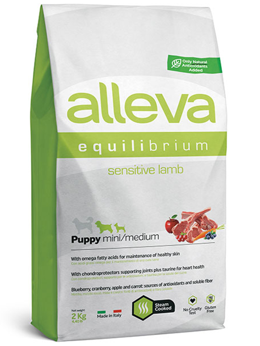 Alleva Equilibrium Sensitive Mini/Medium Ягненок для щенков 2 кг