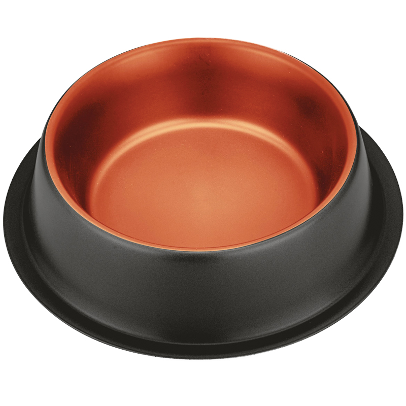 Миска Triol Лофт интерьерная на силиконовой резинке металл Черный для собак 450 мл