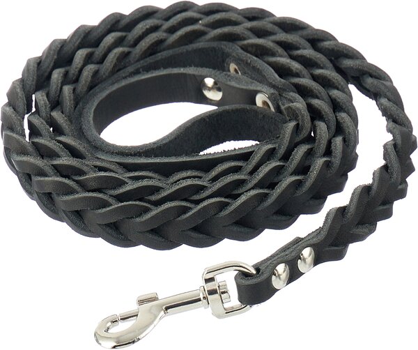 Поводок Аркон плетенка 8кв черная для собак 0,8*120 см