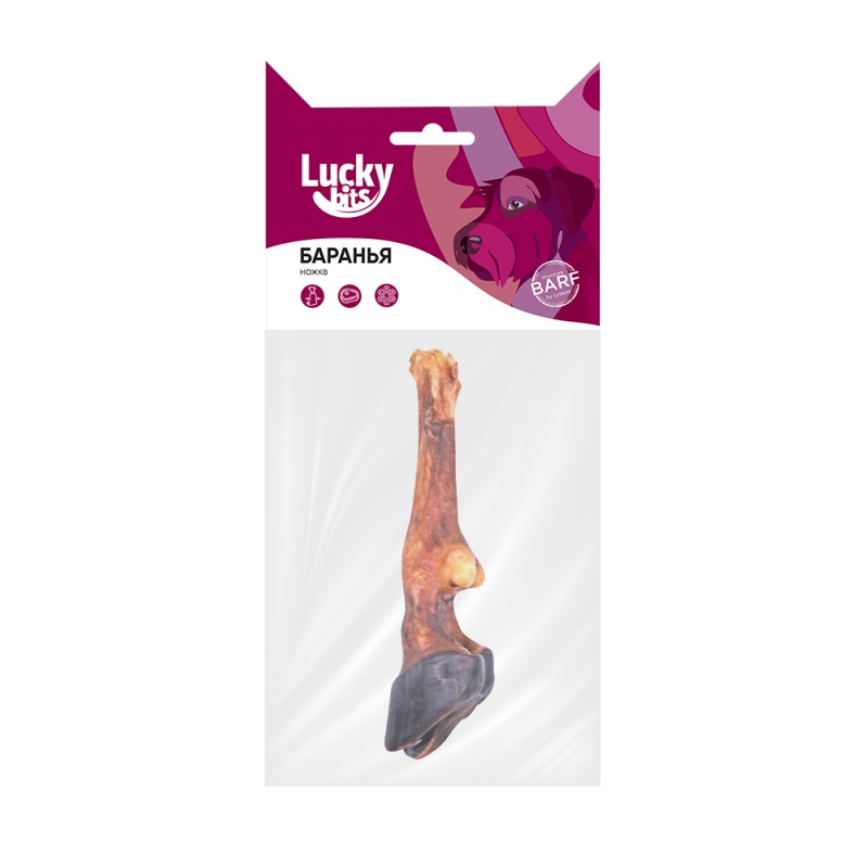 Лакомство Lucky bits баранья ножка для собак 80 г