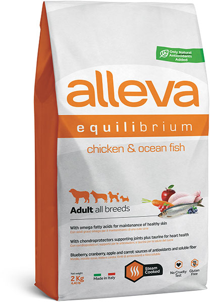 Alleva Equilibrium Курица/Океаническая рыба для собак 2 кг