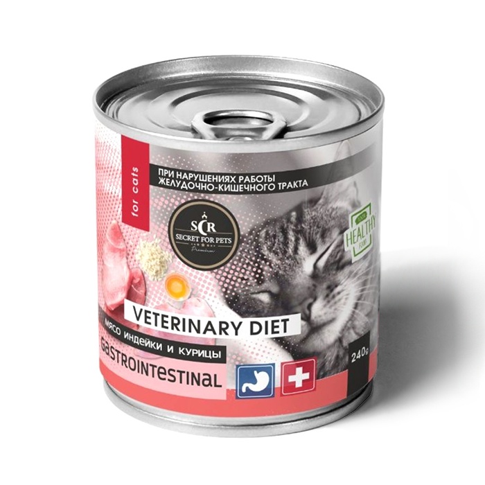 Secret For Pets Premium Gastrointestinal Мясо индейки/курицы конс. для кошек 240 г