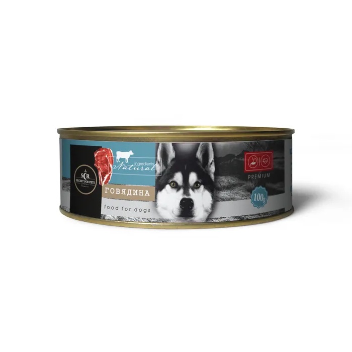 Secret Premium Говядина консерва для собак 100 г