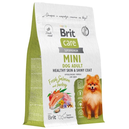 Brit Care Adult Mini Healthy Skin&Shiny Coat Лосось/Индейка для собак