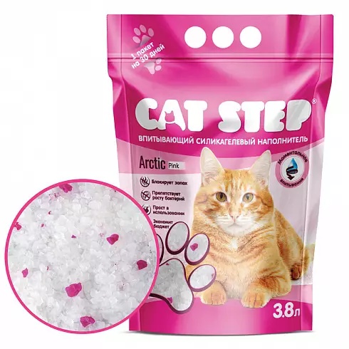 Наполнитель Cat Step Arctic Pink силикагель для кошек 2