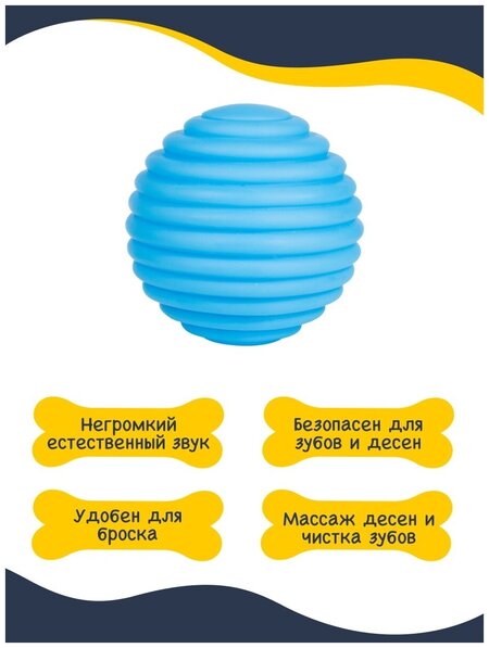 Игрушка Fancy Pets Мяч рифленый для собак 8 см 3