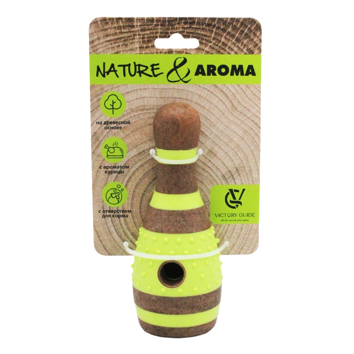 Игрушка VG Кегля с отверстием для корма аромат курицы для собак 15,2*6,2*6,2 см 2