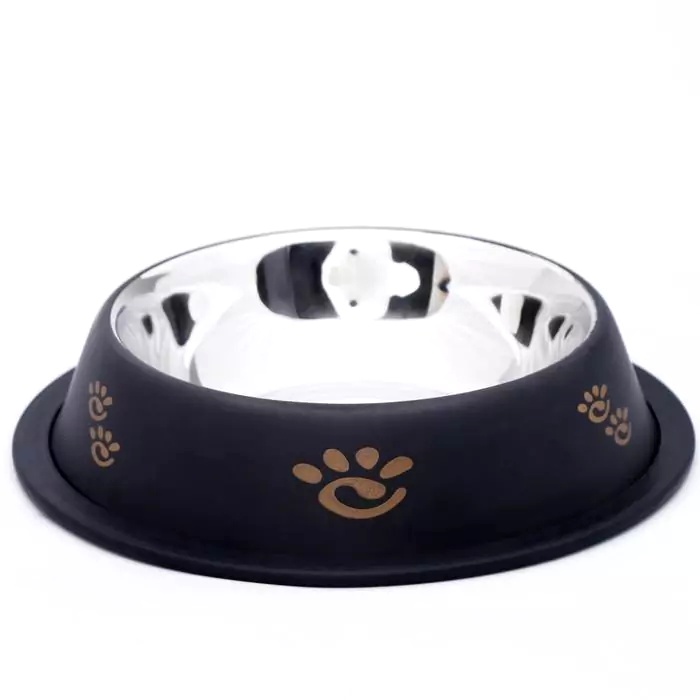 Миска Ecopet нескользящая цветная с рисунком металл для собак 1,9 л