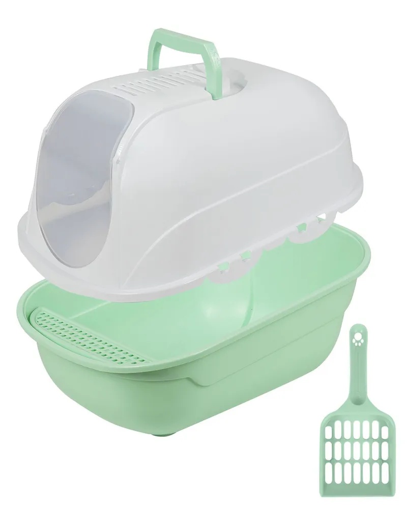 Биотуалет Stefan с совком  53*41*42 бирюзовый для кошек 2
