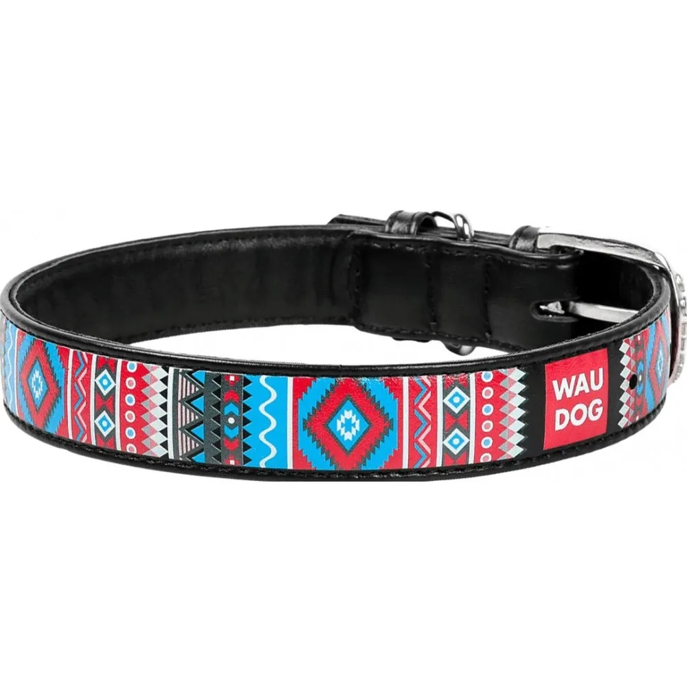 Ошейник Collar WAUDOG Этно Черный/Белый для собак 2,5*38-49 см