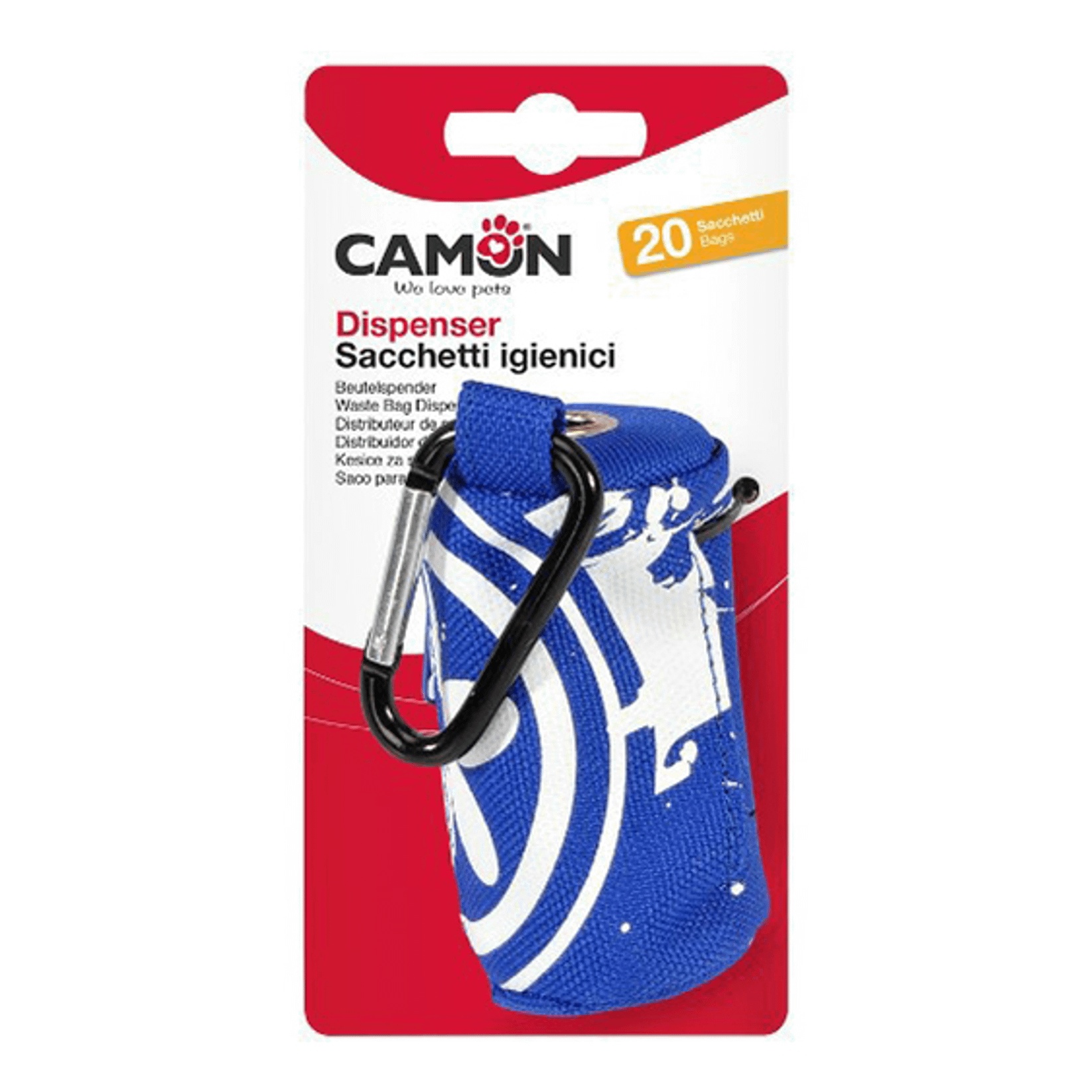 Диспенсер Camon для пакетов Оксфорд однотонные с белым рисунком для собак 2